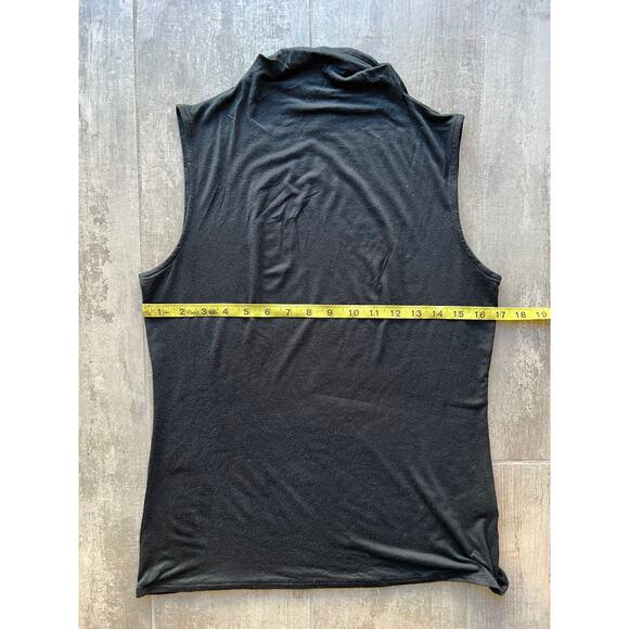 HALOGEN Black Lightweight Stretch Mock Neck Tank Nordstrom Designer Top Chic M - Picture 7 of 8